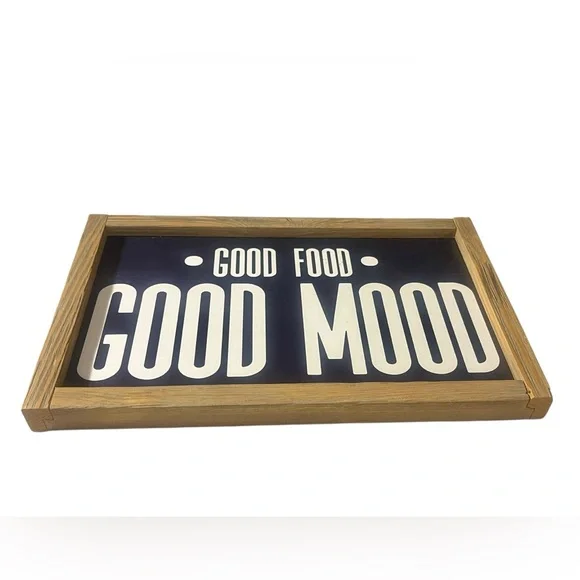 Rustic Black and White 'Good Food Good Mood' Wall Art SOLD! - Picture 2 of 10